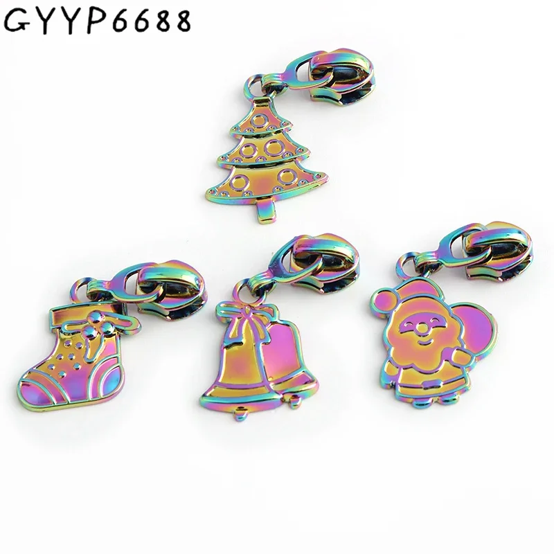 10-80PCS Rainbow 5# Nylon Coil Zippers Puller Slider Christmas Head Zips For Bags Clothing Purse Repair Replacement Accessories