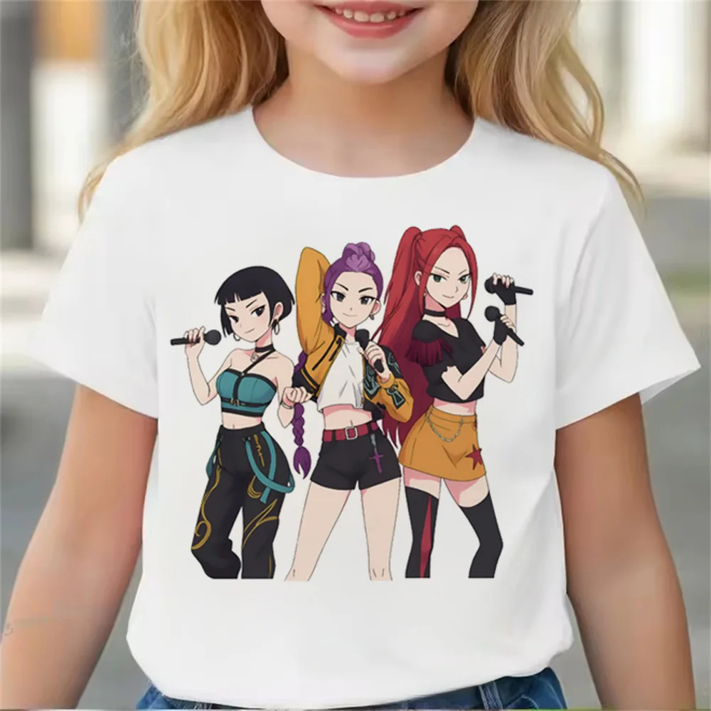 

KPop Demon Hunters Tiger Girls Boys T Shirt K-Pop Demon Hunters Children's Clothing T-shirts Cute Cartoon Print Tee Tops
