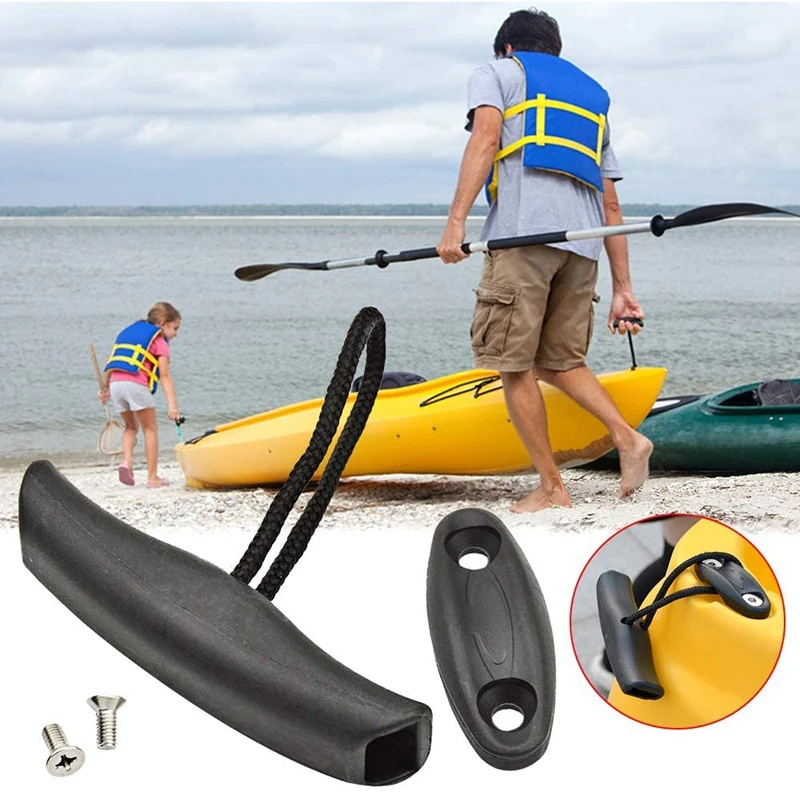 Kayak Handles Boat Side Mount Replacement Handles,Kayak T-Handle Universal Scupper Plug Kit Canoe Drain Holes Stopper