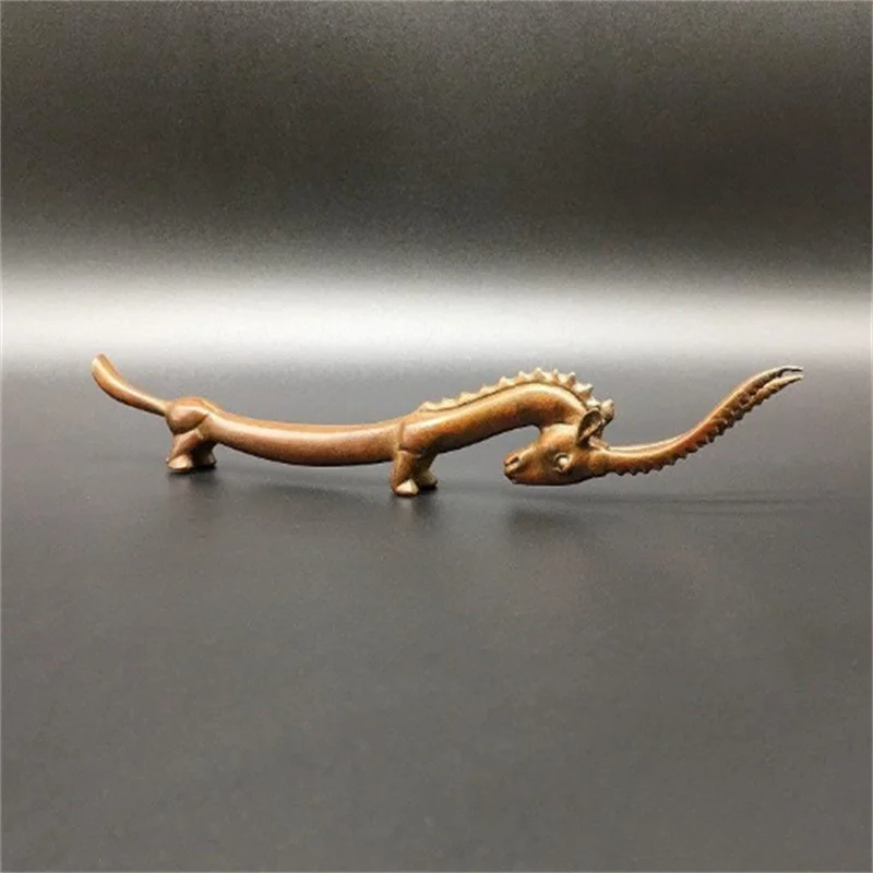 Little Fairy/ Imitate Ancient Solid Copper Tibetan Antelope Pen Holder Desktop Tea Ceremony Crafts Small Ornaments Model Gift