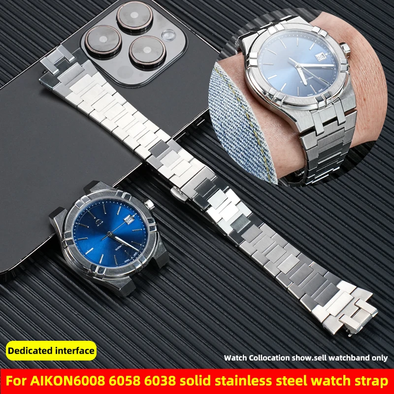 

For Maurice Lacroix AIKON6008 6058 6007 1108 Quick-release Stainless steel watch strap men Metal Bracelet Watchband Accessories