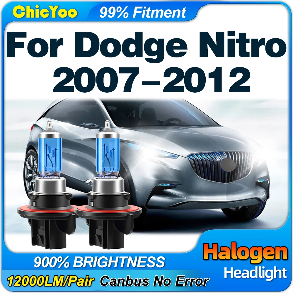 

100W Halogen Lights Bulb 12000LM High Power Car Headlight 6000K Plug And Play For Dodge Nitro 2007 2008 2009 2010 2011 2012