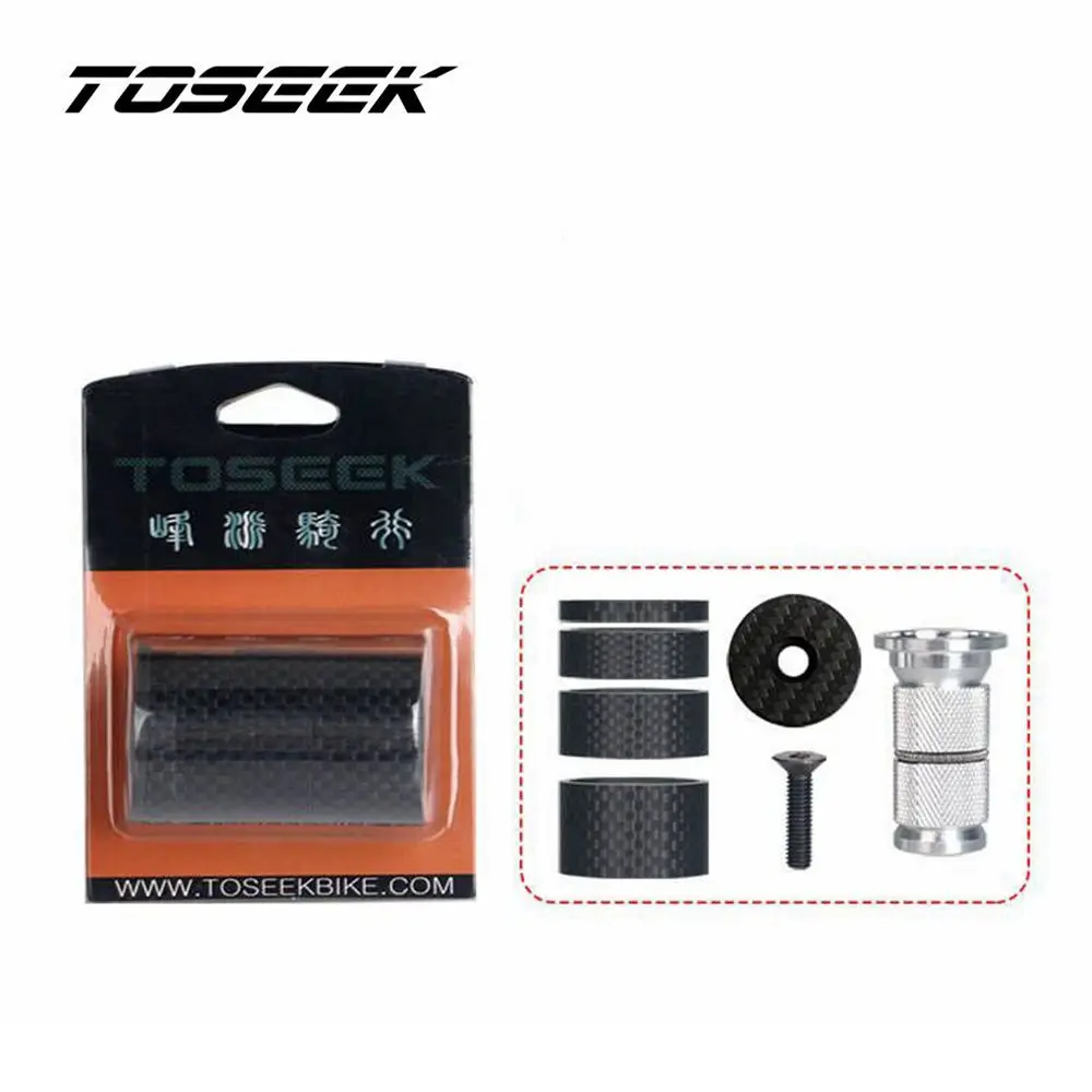 TOSEEK Bicycle Headset Carbon Stem Top Cap Carbon Fork Spacer Aluminum Expander Plug Bike Accessories