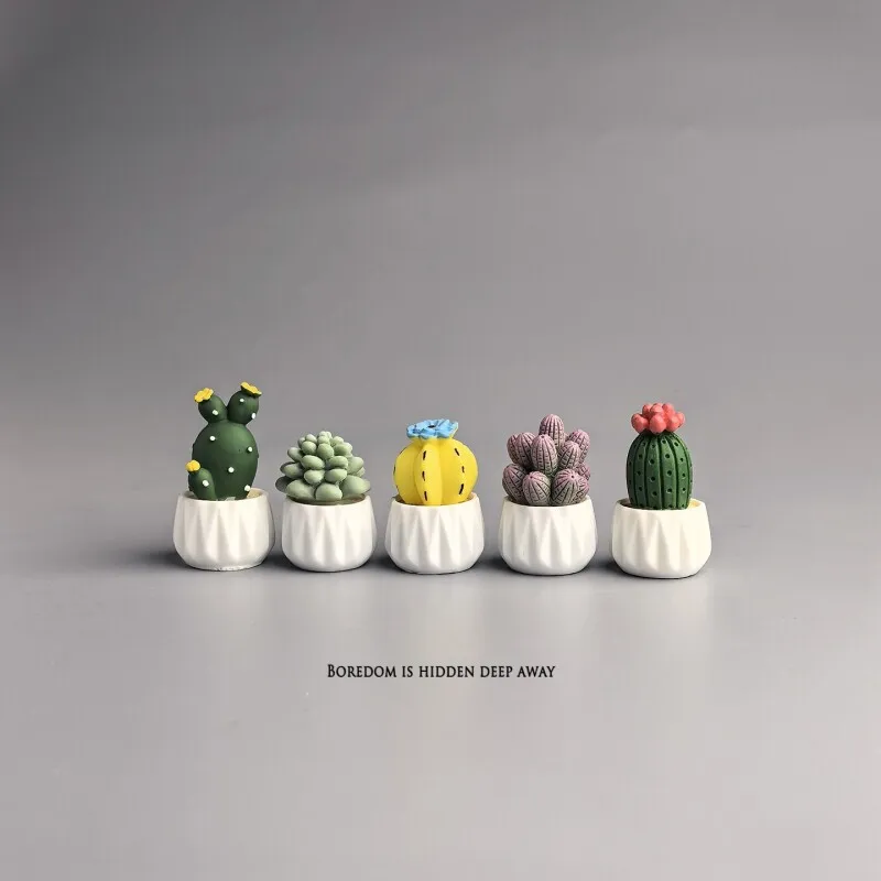 Cactus et succulentes en pot, mini ornement de bureau, décoration mignonne pour la guérison émotionnelle