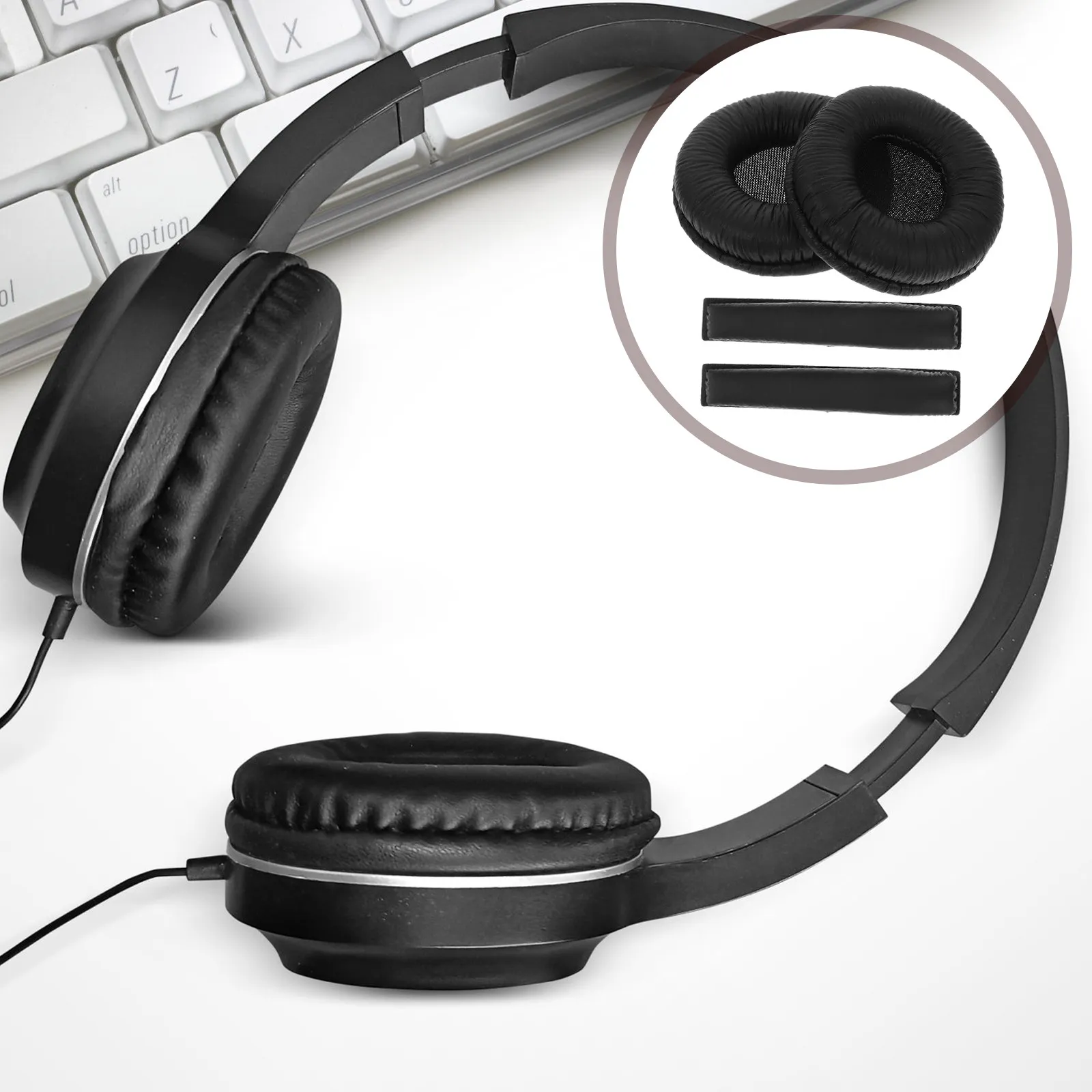 1Set Headphone Pads Replacement Soft Breathable Ear Cushions Extended Wear Comfort for Gaming Music Travel Headset Supplies