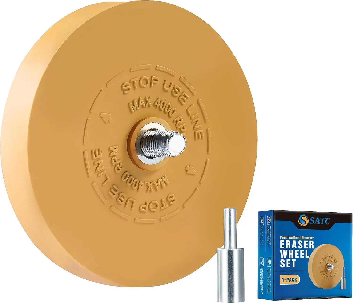 

Decal Eraser Wheel - Removes Vinyl, Graphics & Tape - 1 Pack with Drill Adapter