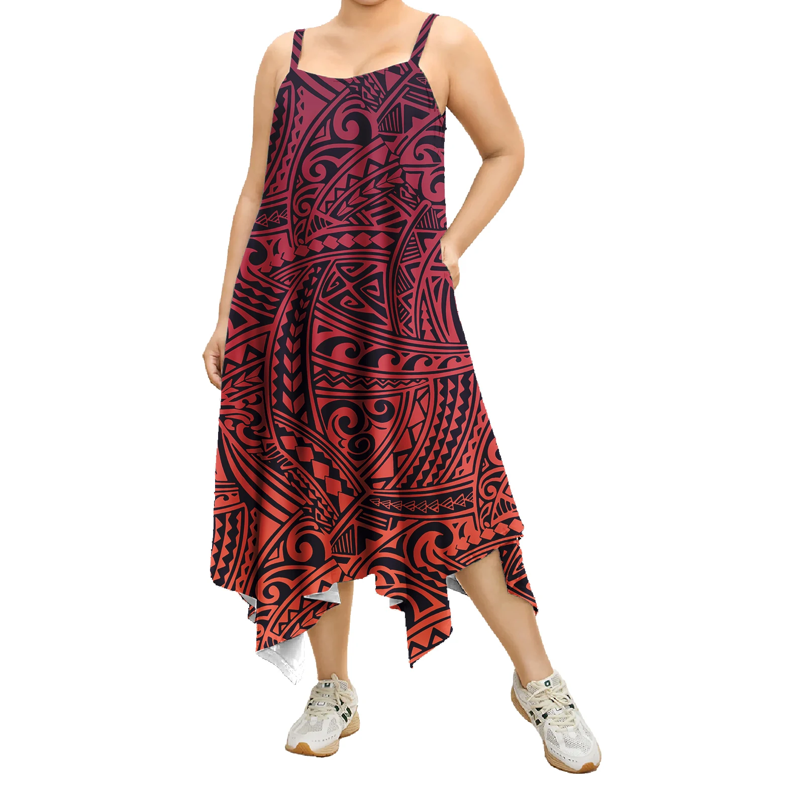 Customise On Demand Polynesian Puletasi Dress Tapa Print Design Samoan Dresses For Women Plus Size Island Party Dresses