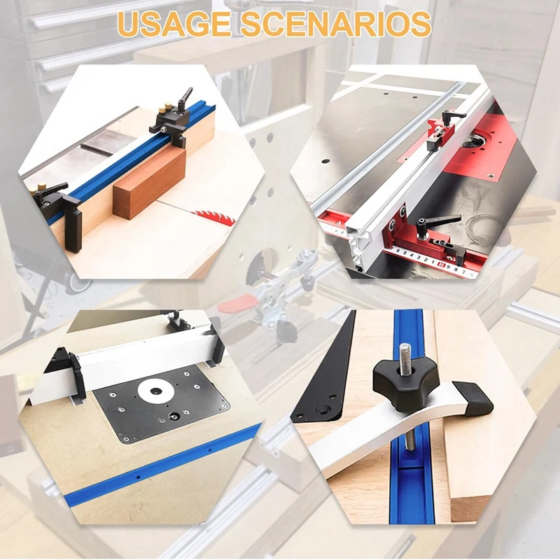 ABRE-2T-Guide السكك الحديدية المشبك القضبان المصنوعة من سبائك الألومنيوم، 400 مم T-Slot Track Mitrerail Set، الأخدود Slidrail مع المنزلق M8/M6