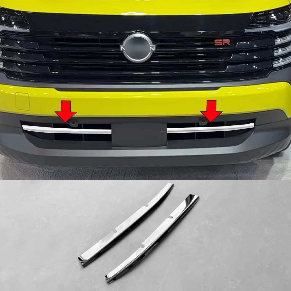 

Metal Silver Chrome Lower Grille Grill Trim Mouldings For 2025 2026 Nissan Kicks Accessories