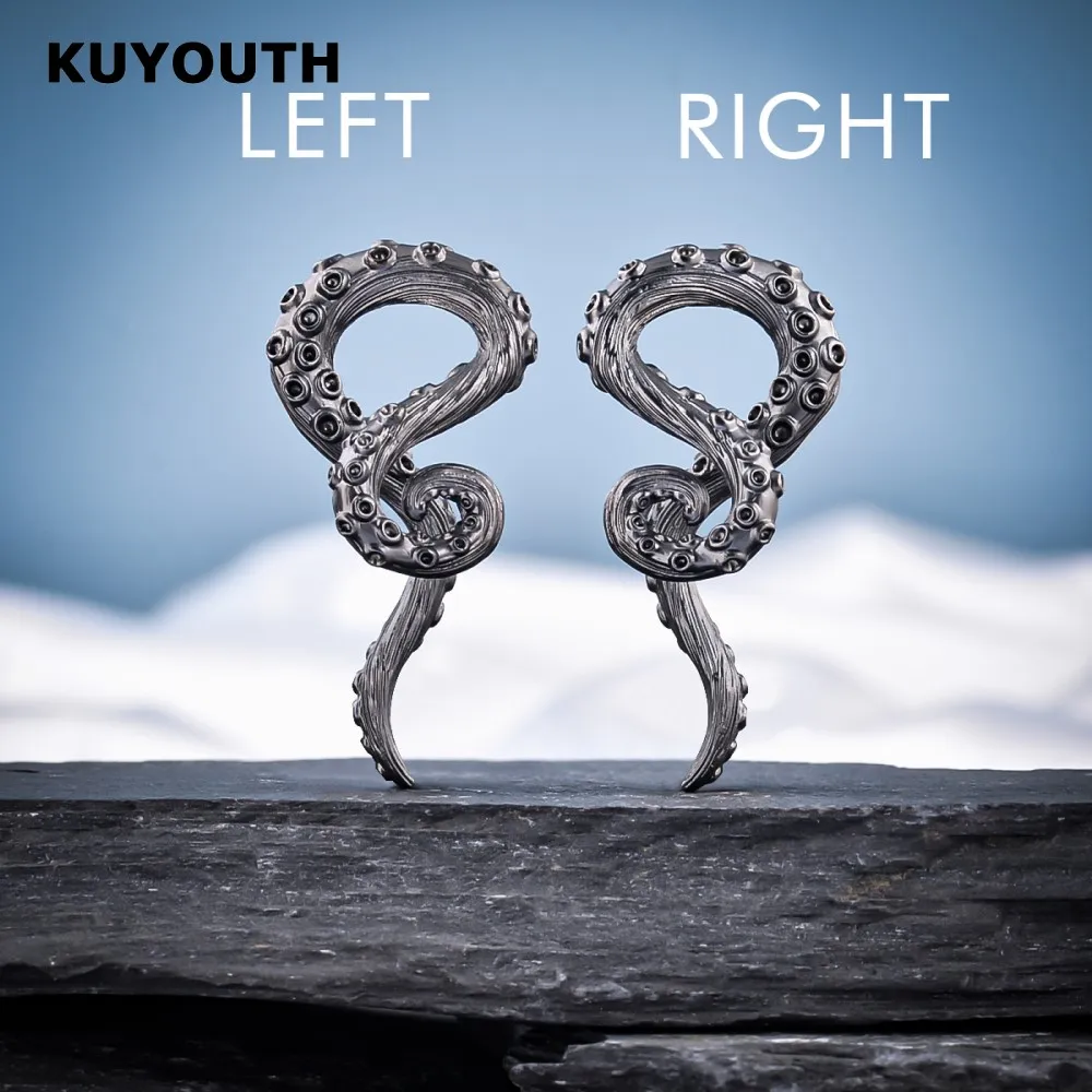 ​ KUYOUTH popularne miedziane macki ośmiornicy wieszak na ucho waga wskaźniki kolczyk Piercing biżuteria nosze 2 szt. 8mm