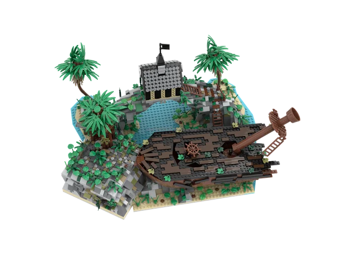 Novo 2775 pçs moc série pirata medieval dominica pirata praia modelo diy ideias criativas kidstoy presente blocos de construção de natal