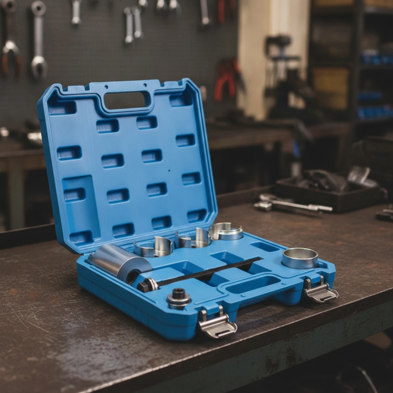 Ball Joint Press with Carrying Case Forged Steel Ball Joint Removal Tool Bushing Tool Kit Heat Treated for Mechanics, Car Repair view 2