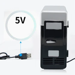 휴대용 미니 USB 5V 냉장고 쿨러, 음료 캔 쿨러, 워머 냉장고, 자동차 노트북 PC 컴퓨터용, 블랙 레드 2024