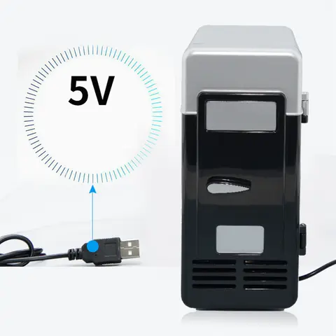 휴대용 미니 USB 5V 냉장고 쿨러 음료 음료 캔 쿨러/따뜻한 냉장고 자동차 노트북 PC 컴퓨터 블랙 레드 2024 냉장고