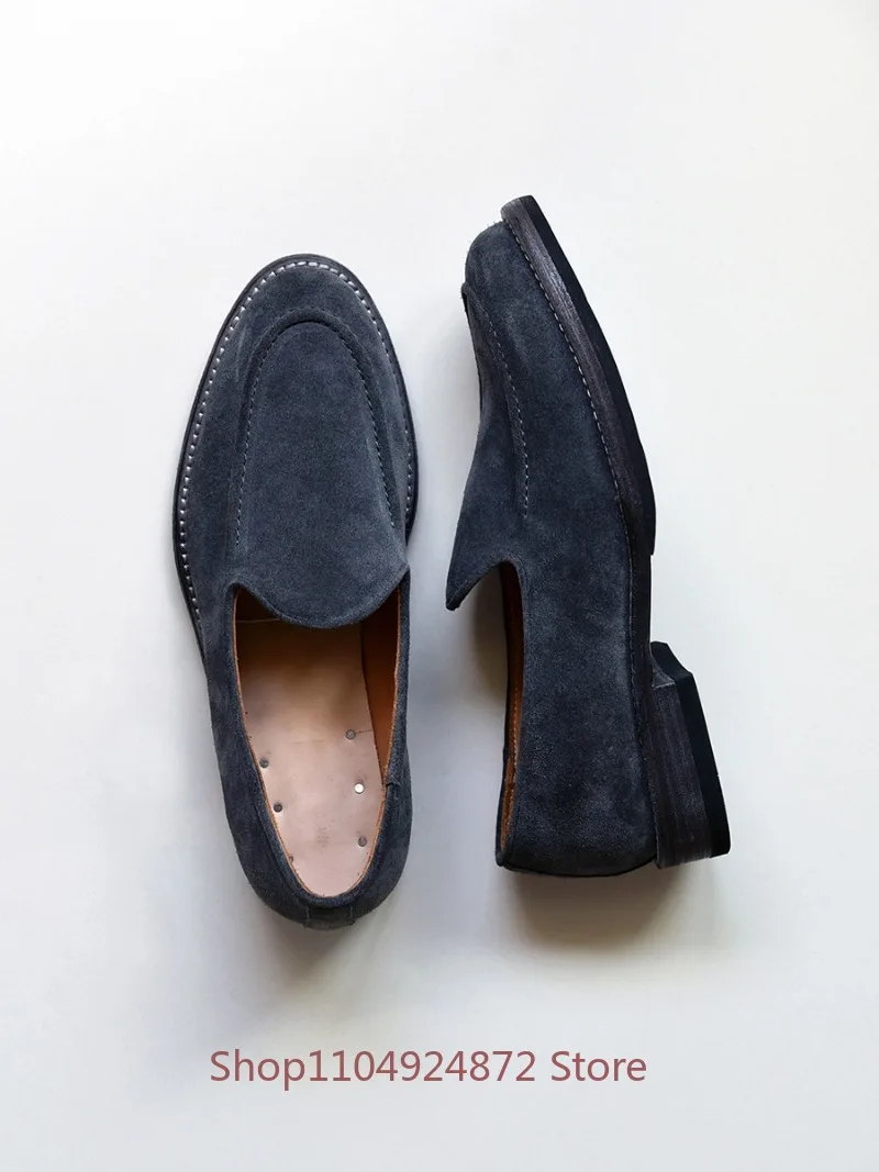 Designer Gentleman Dress Loafers Men's Handmade Casual Shoes Male Genuine Leather Slip on Non-Slip Office & Wedding Youth