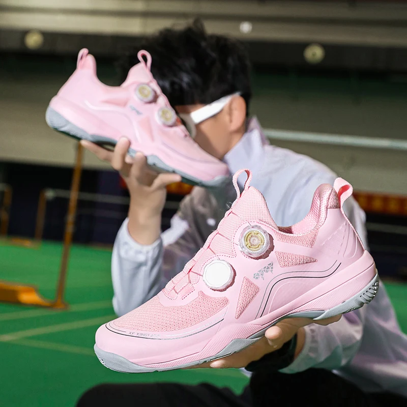 

Table Tennis Shoes with Spin Lock for Badminton Unisex Outdoor Sports Running Shoes Tennis Training Carbon Plate Sole Sneakers