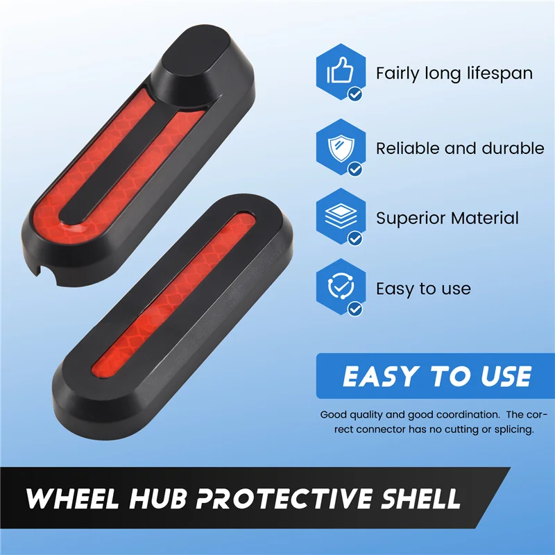 

ABXN-For Xiaomi M365 Electric Smart Scooter Wheel Hubs Cap Protective Shell Case With Sticker Decals Skateboard Replacement Part