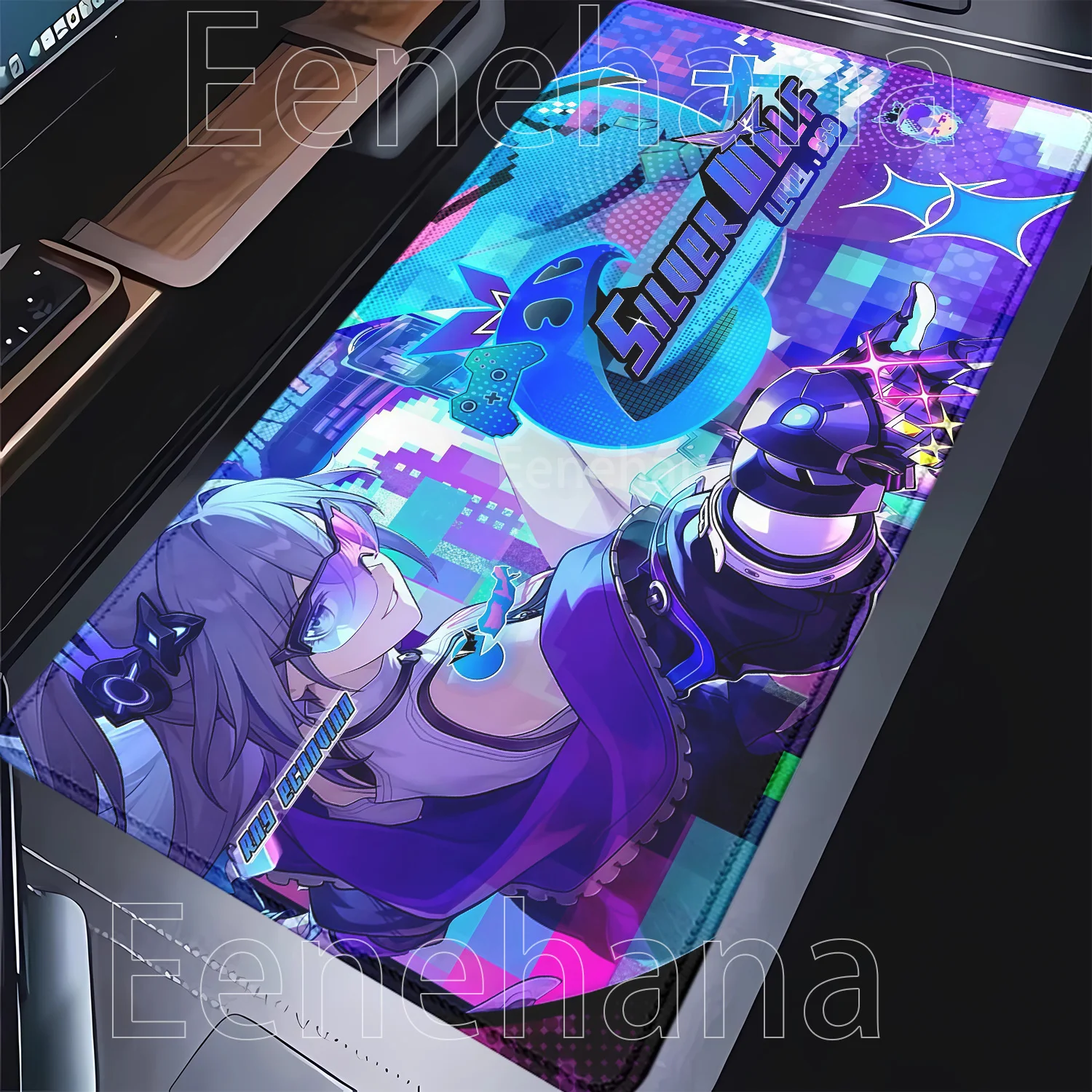 Gaming Silver Wolf LV.999 Mousepad Larger Honkai Star Rail Overlock Keyboard Anime Girl Kawaii Mouse Pad PC HD Printing Desk Mat
