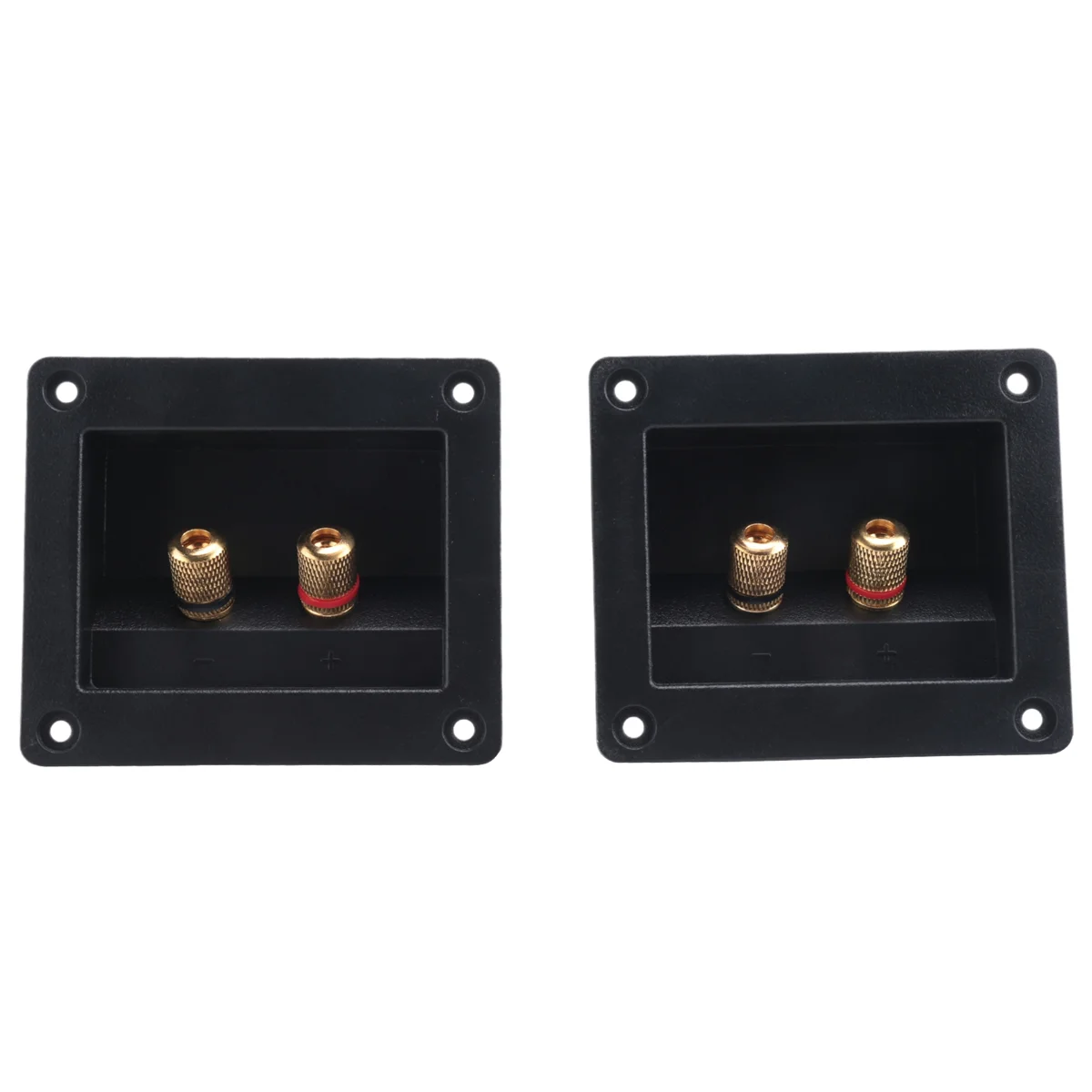 

A76K 2pcs DIY Car Stereo 2-way Speaker Box Terminal Spring Cup Connector Banana jack and plugs Subwoofer Plugs 93x80mm black
