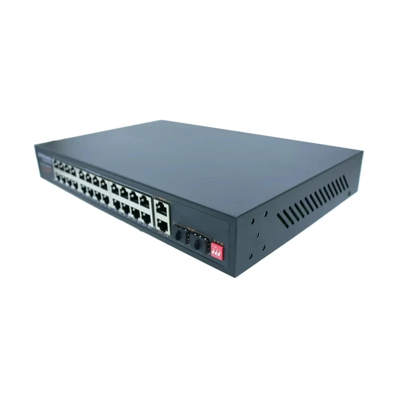 24 Port PoE Ethernet Switch with 2 Uplink RJ45 Ports 2 Gigabit SFP Network Switch for IP and Wireless AP