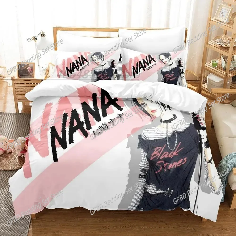 

Kawaii Girls NANA Bedding Set Single Twin Full Queen King Size Bed Set Adult Kid Bedroom Duvet cover Sets 3D Anime Bed Sheet Set