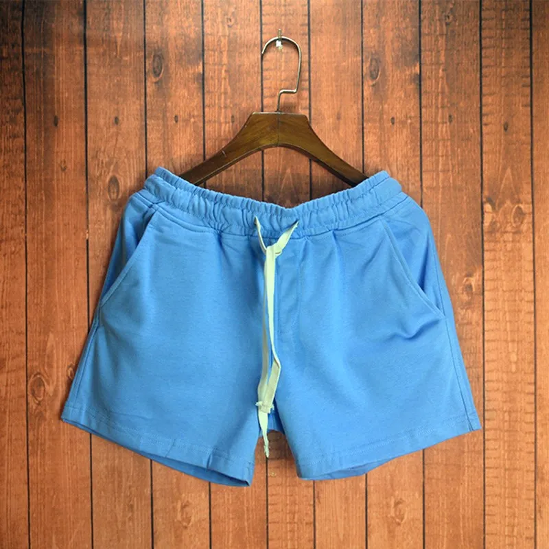 

Высококачественные хлопковые спортивные шорты для мужчин: летние, эластичные, повседневные, для бега и фитнеса, длиной три четверти, молодежные, для отдыха