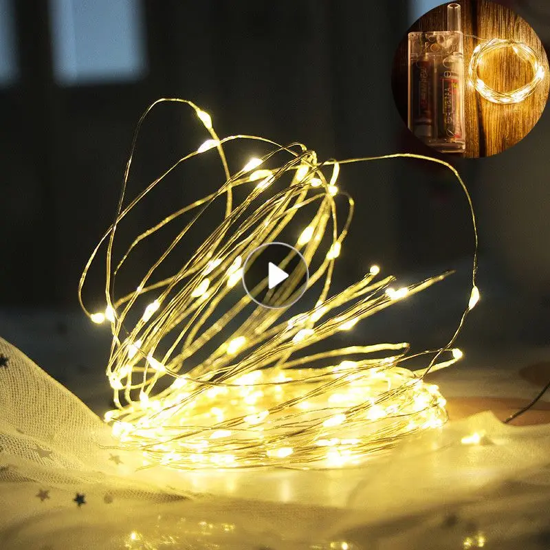 

Led Fairy Lights Christmas Copper Wire String Lights 30LED Battery Holiday Lamp Garland Halloween Wedding Party Home Decoration