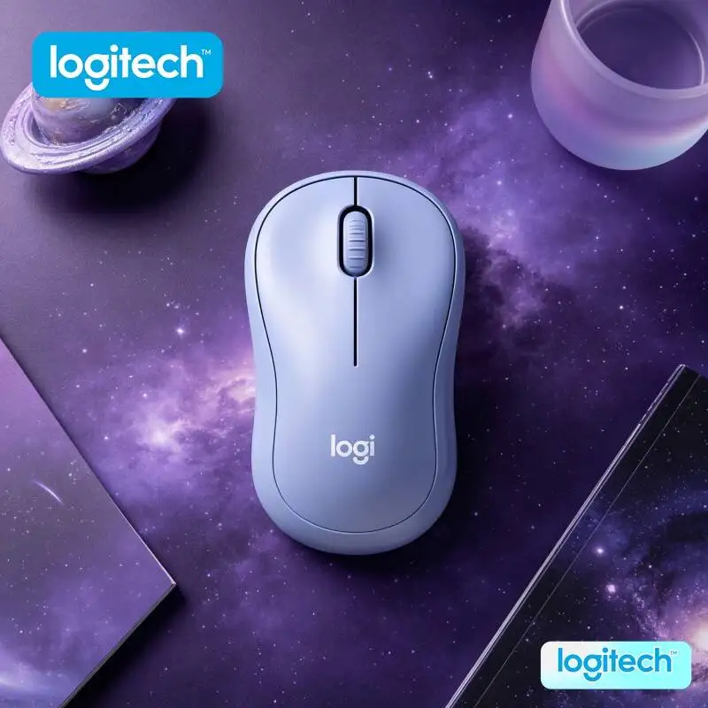 Ratón Óptico Inalámbrico Logitech M221/M185/M220/M100R, Funcionamiento Silencioso, USB 2.4GHz, Batería de Larga Duración