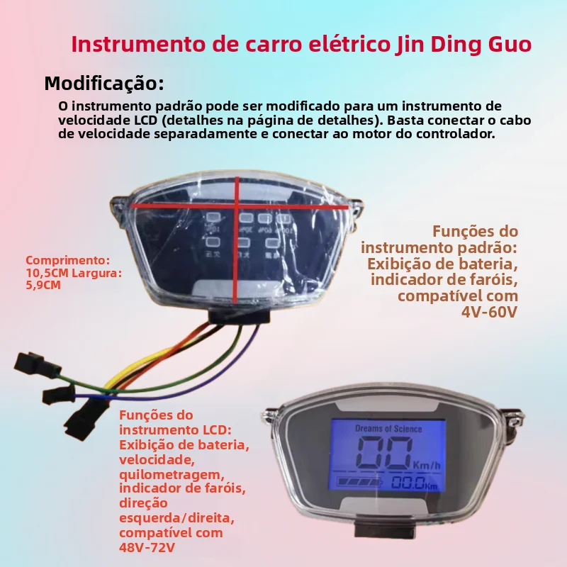 conjunto-de-painel-de-instrumentos-para-veiculos-eletricos-com-display-lcd-de-velocidade-quilometragem-e-tensao-48v-60v-em