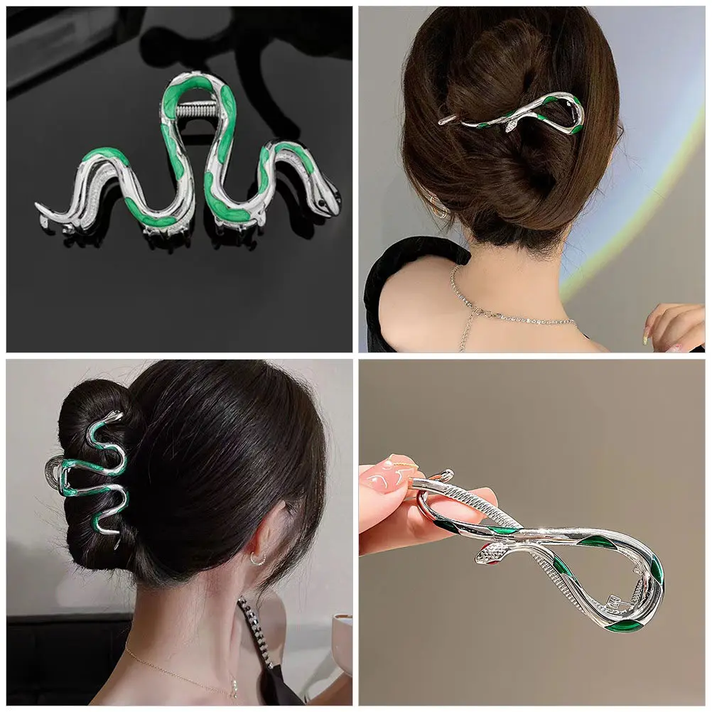 

2Pcs Green Claw Hair Clamps For Women Clips Hair Accessories Women Large Jaw Clamps Stylish Party Daily Life Bright Colors