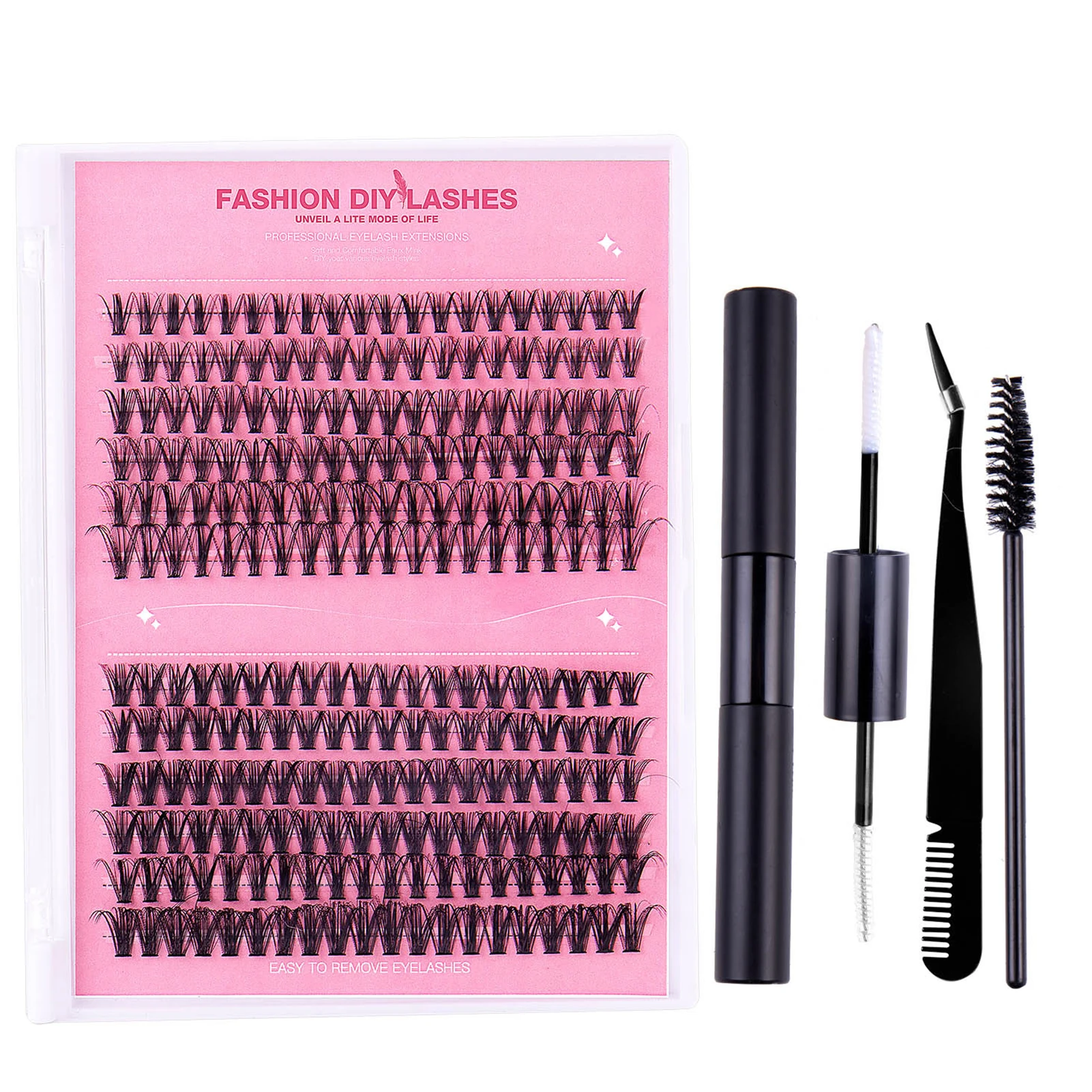 DIY Lash Extension Kit 30P 40P 10-16mm Individual Lashes Kit Lash Bond and Seal Lash Glue and Lash Applicator