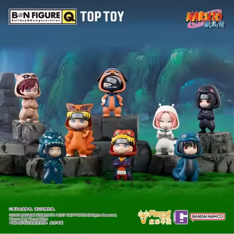 Bandai Naruto Uchiha Sasuke Kakashi Gaara Uchiha Itachi Q Verf. Anime Blind Box Figures Desktop Ornaments Toys