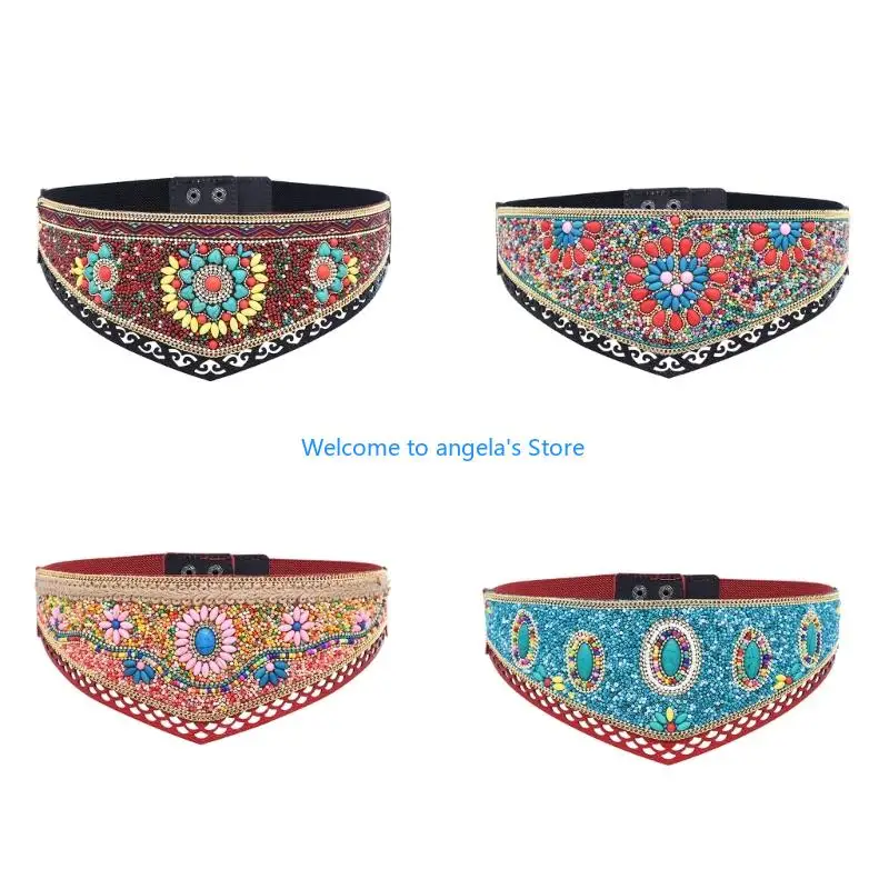 X4YC Multcolored Bohemian đính cườm trang sức vòng eo điều chỉnh đai cho trang phục mùa hè sty