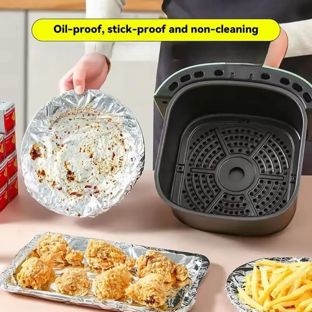 Disposable Tin Foil Paper Kitchen Baking Aluminum Tin Foil Roll Papers Air Fryer Oven Food Grade BBQ Baking Tools 5m/10m/20m view 2