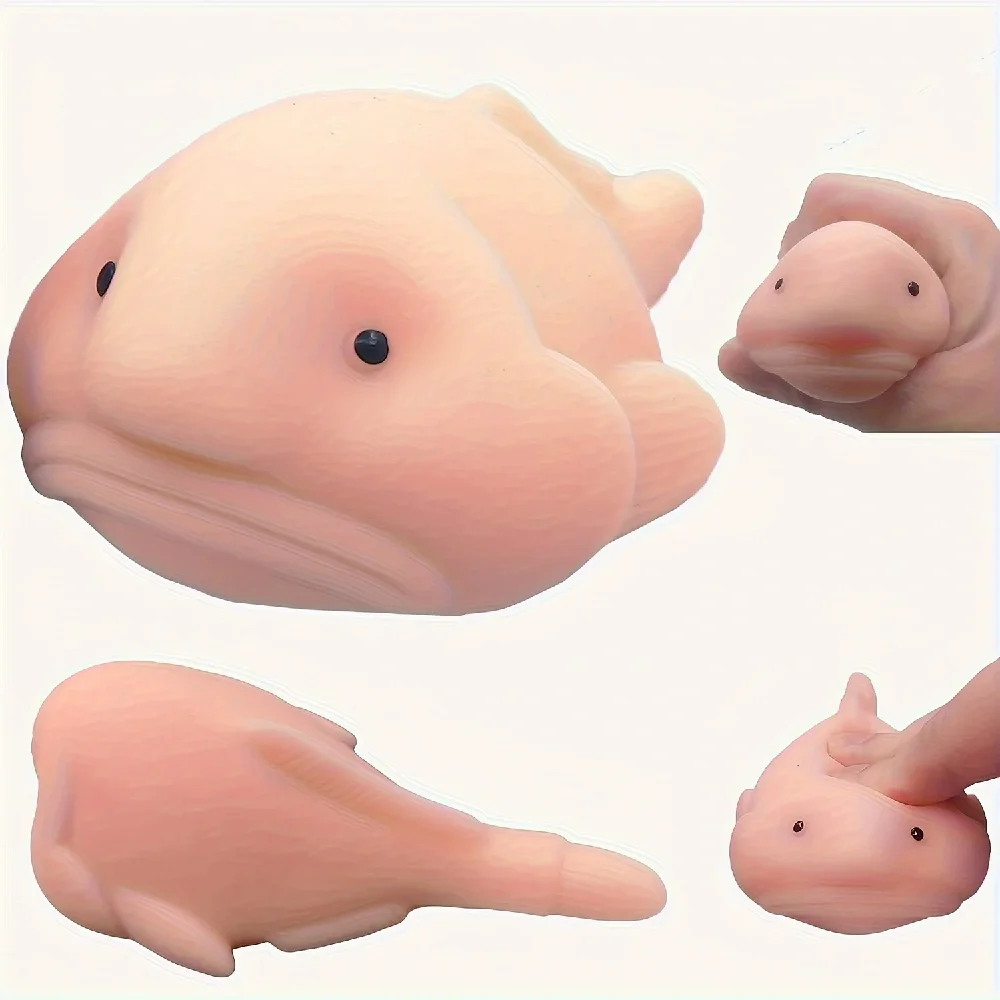 

Mochi Taba Squishy New Fidget Toy Ugly Fish Silicone Small Cute Fish Pink Pinching Pinching And Decompressing Toy