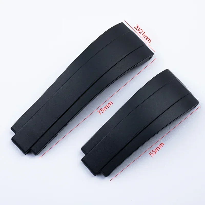 Cinturino in gomma nera morbida da 20/21mm per cinturino Rolex flipper submariner GMT Yachtmaster oysterflex creme cinturino glideleck