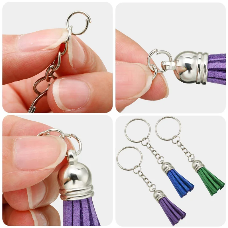ABWP-160 Sublimation Blank Products, Sublimation Keychain Blank Bulk Set With Heat Transfer Blank Tassel Keychain Jump Rings
