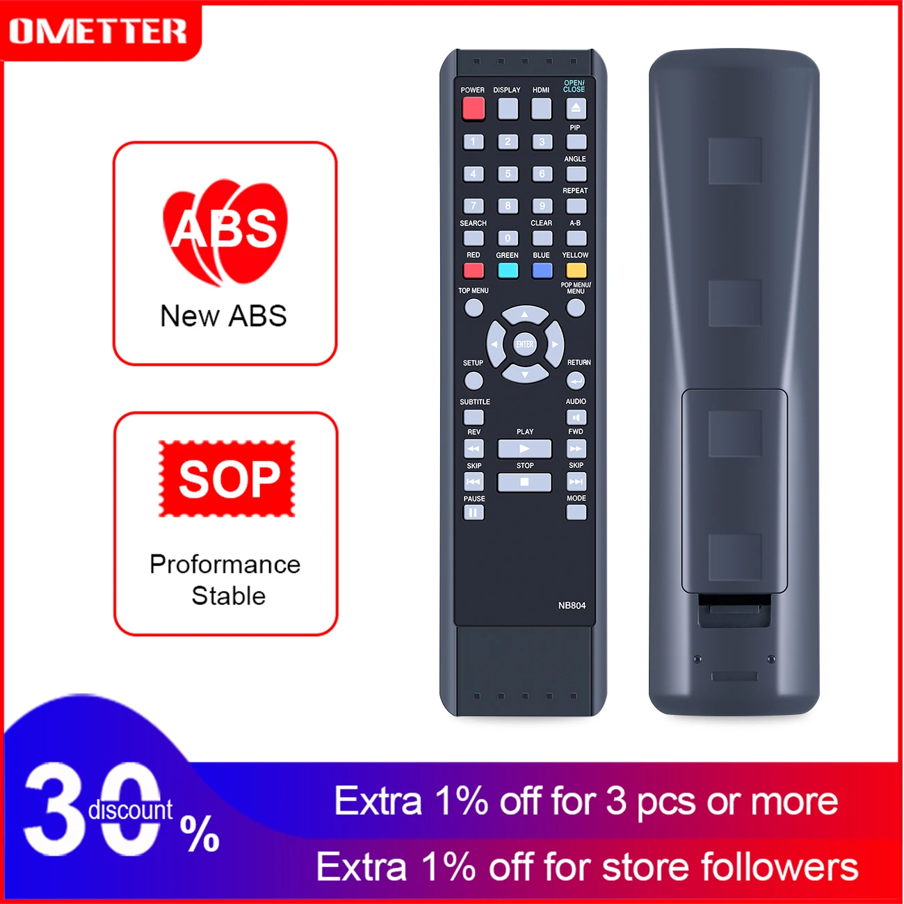 

New NB804 Replaced Remote Control Fit For SYLVANIA NB500SL9 NB501SL9 NB530SLX NB531SLX