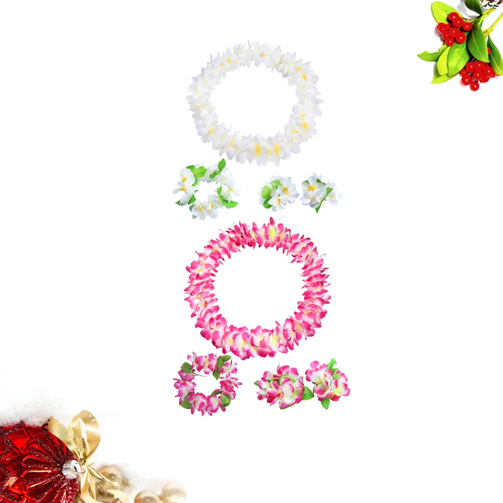 

8Pcs Floral Wreath Accessories Elegant Headband Garland Necklace Bracelet for Anniversary Costume Party Travel Event Wreath