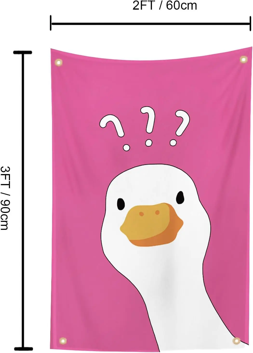 Pink Goose Tapestry 2x3FT With 4 Brass Grommets Cartoon Flag Room Decor Indoors Decorations