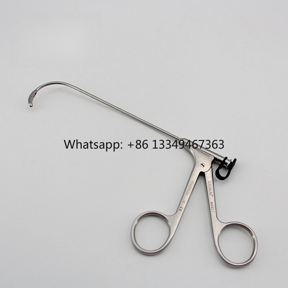 130 mm ENT Curved Steel Nasal Foreign Body Forceps Manual Rhinology