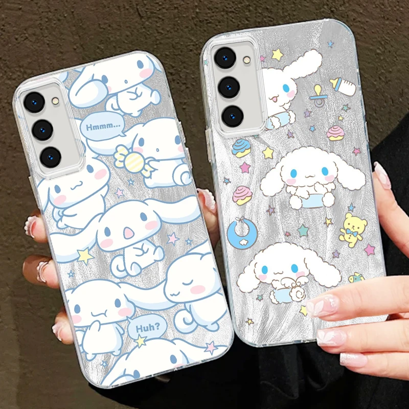 Cinnamoroll Sanrio Cartoon For Samsung S24 S23 S21 FE Plus Ultra A03 A25 A23 A22 A21S A15 A14 A12 5G Feather Yarn Back