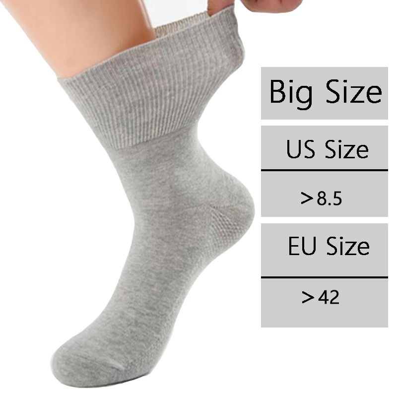 2 Pairs/Lot Large Plus Big Size Diabetic Socks Non-Binding Loose Top Cotton Sock Diabetes Patients Men and Women EU Size 42-UP