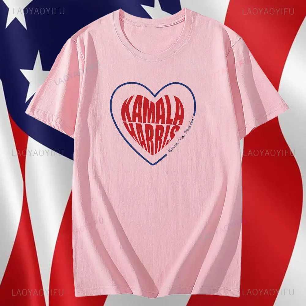 Kamala Harris 2024 Flag Retro Kamala for President Harris 47 Unisex T-Shirt Stylish Casual Men\'s Shirt Camara Vintage Print Tops