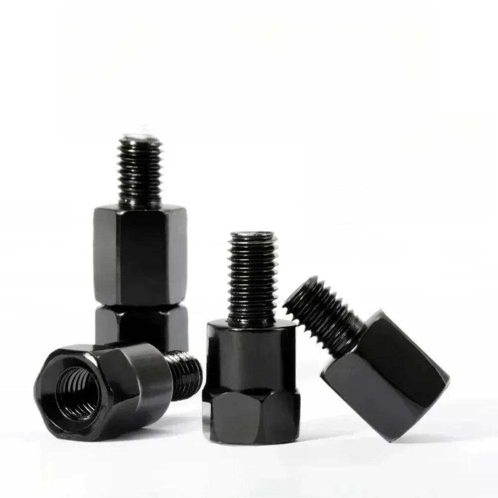 Black Mirror Adapters M10 10MM M8 8MM Motorcycle Rearview Mirrors Conversion Bolt Clockwise Anti-clock Right Left Thread 1pc