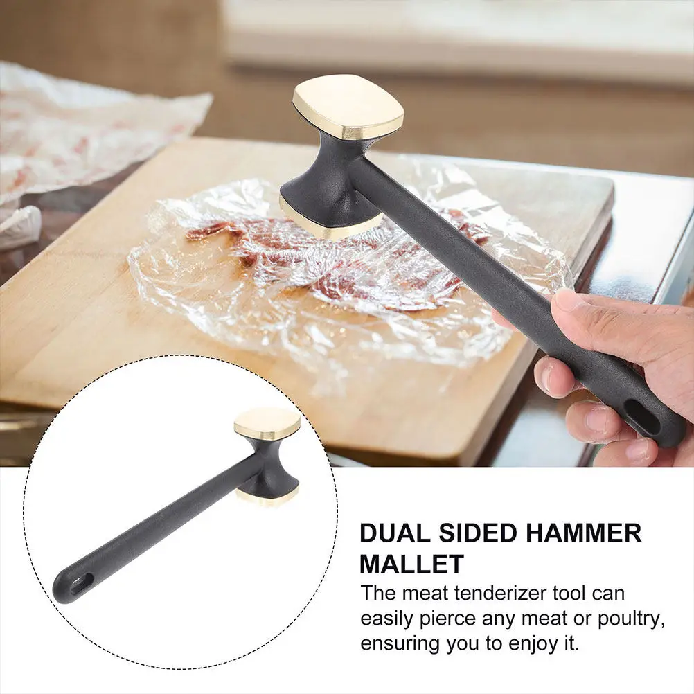 2Pcs Aluminium Alloy Meat Mallet Dual Sided Tool Easy Clean Multi Functional Tenderizer Meat Tenderizer