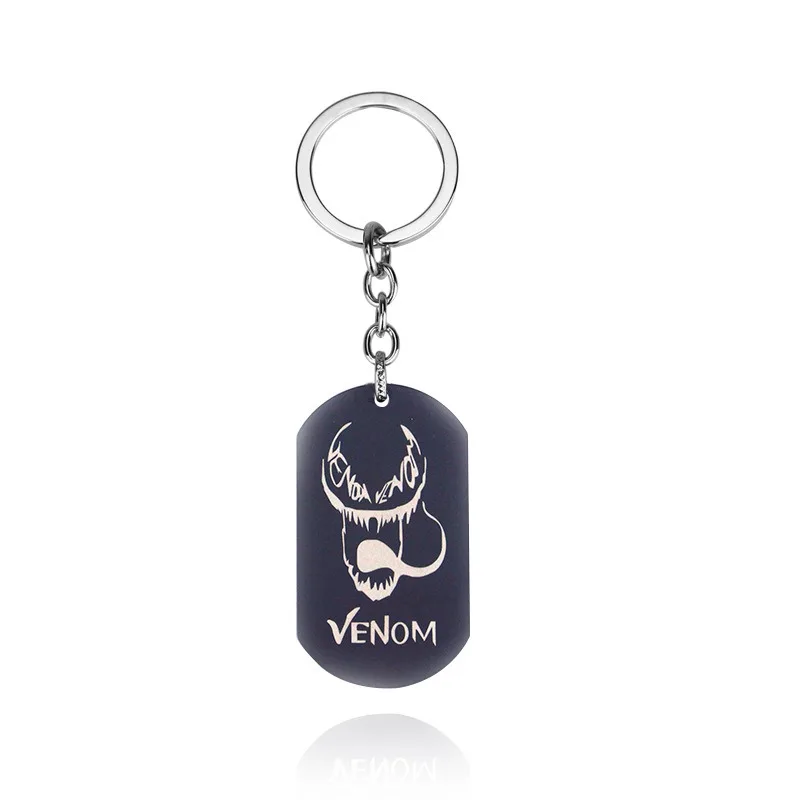 Nieuwe Marvel The Avengers Venom Film Randapparatuur Creatieve Vierkante Auto Sleutelhanger Keten Schooltas Decoratie Hanger Gift Groothandel