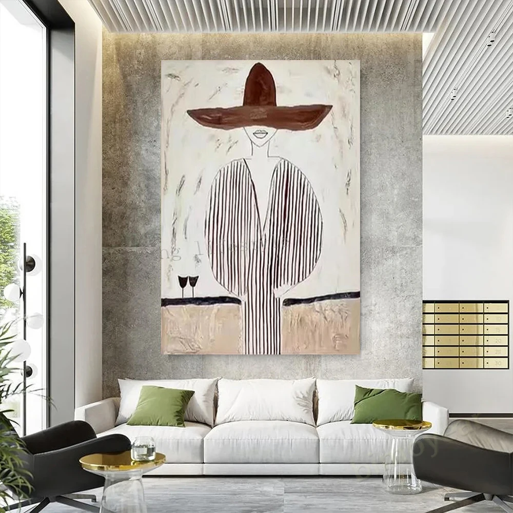 

100% Handmade Figure Oil Painting On Canvas Modern Home Trim Paint Abstract Wall Art Picture Original Mural Decor Living Room
