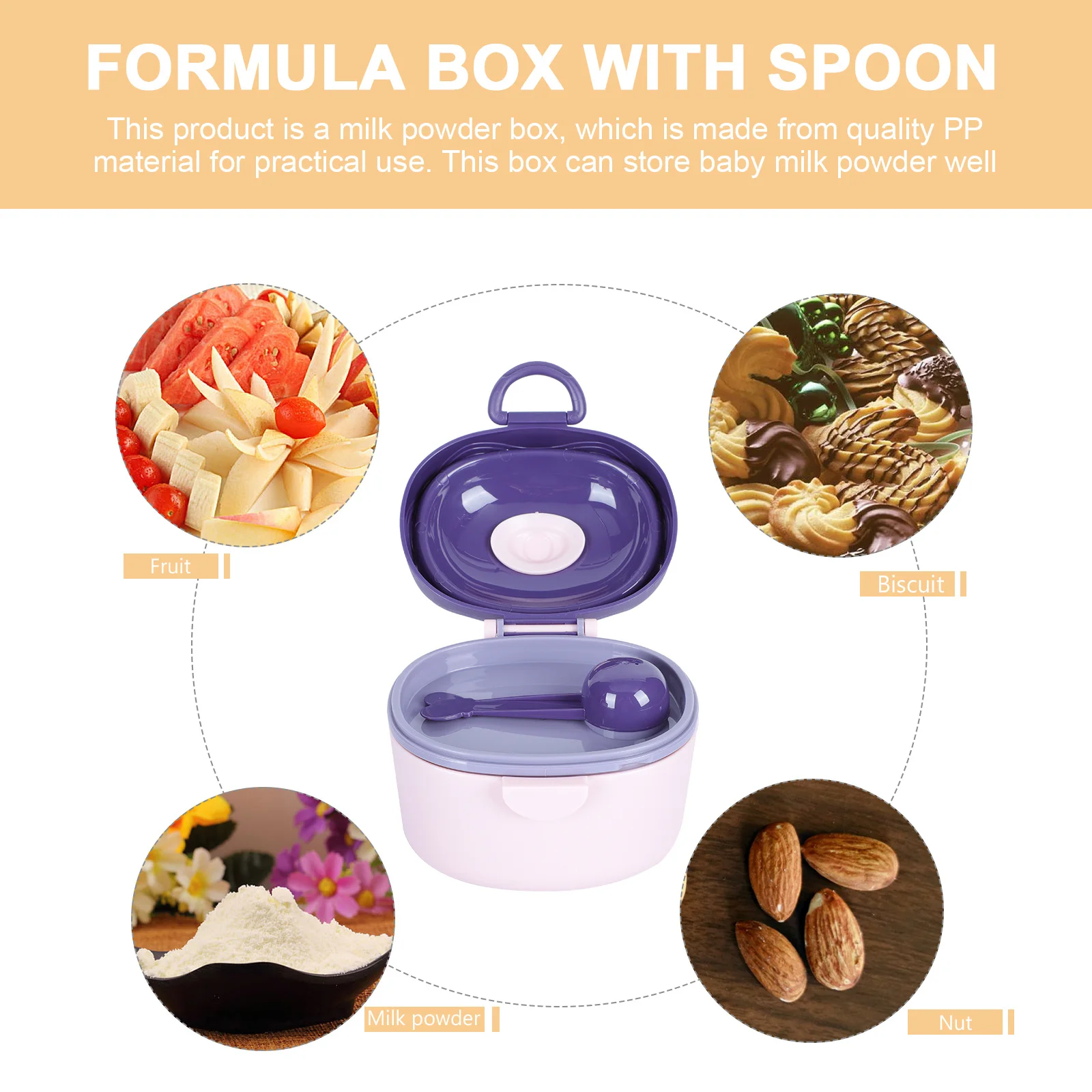 

Portable Baby Food Storage Box 330Ml Safe Pp Material Sealed Milk Powder Container For Travel Snack Organizer Formula Dispenser