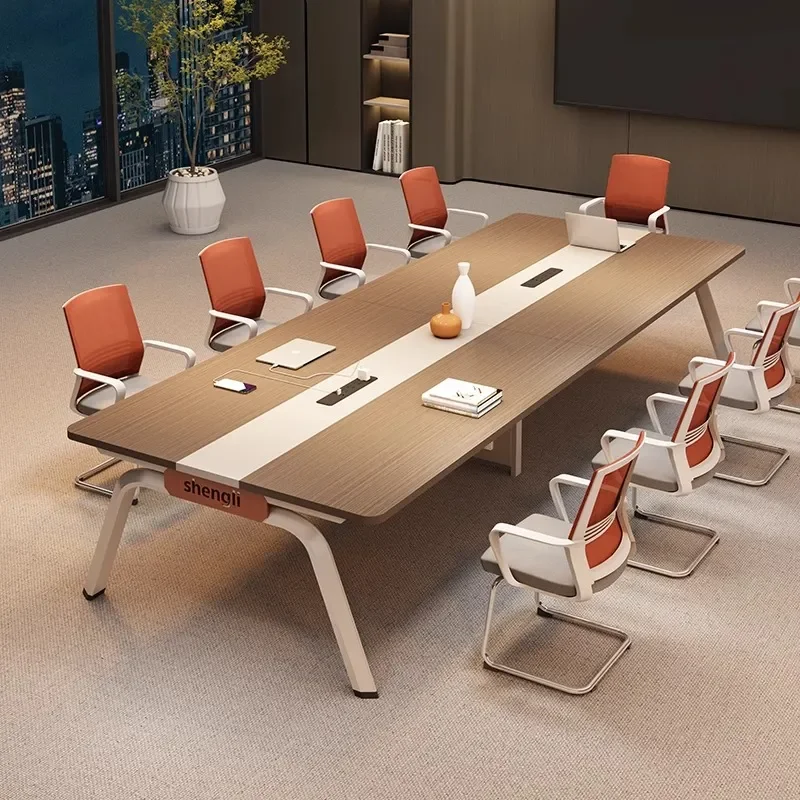 for Large Office Conference Table Modern Simple Long Meeting Desk with Chairs Negotiation Staff Training Table